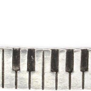 Piano Cuff Pewter Bracelet Customizable Fit Inspiring Music Gift